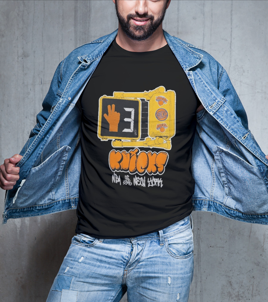 Knicks NBA Street Style Hand Sign Look B4 Crossing T-Shirt