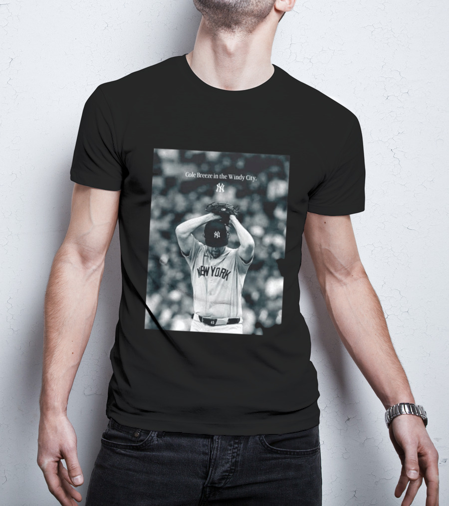 New York Yankees Cole Breeze Pitching Moment In The Windy City T-Shirt