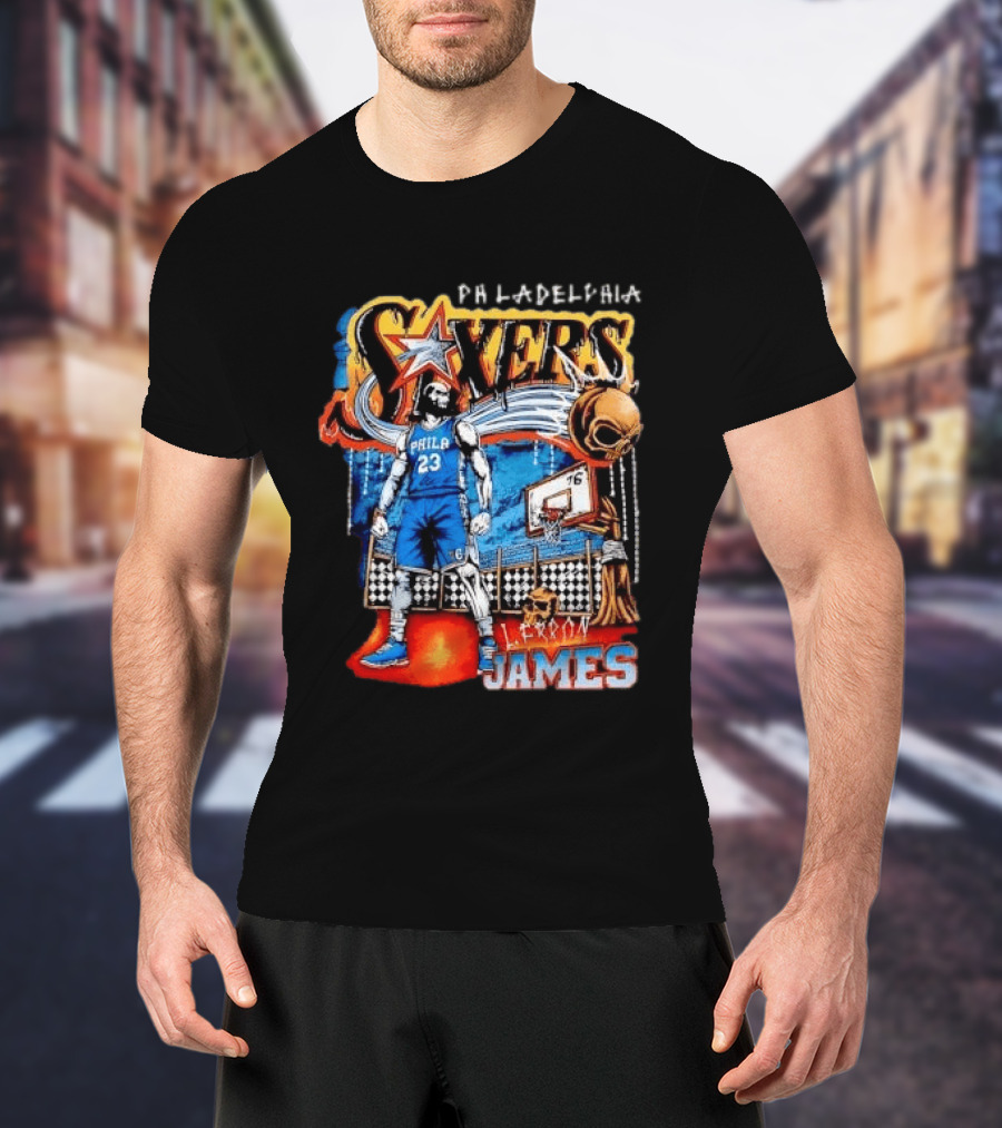 Philadelphia Sixers Basketball L. Ferron James 23 T-Shirt