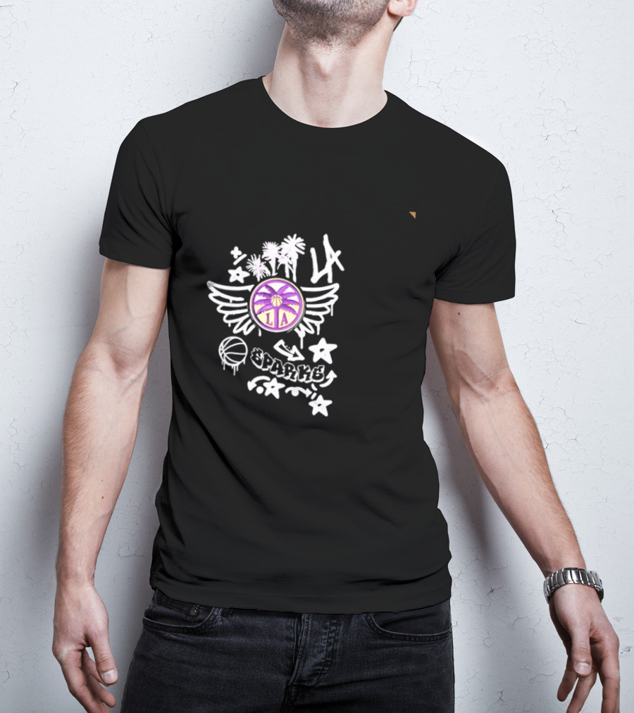 LA Sparks Graffiti Wings Basketball Stars T-Shirt