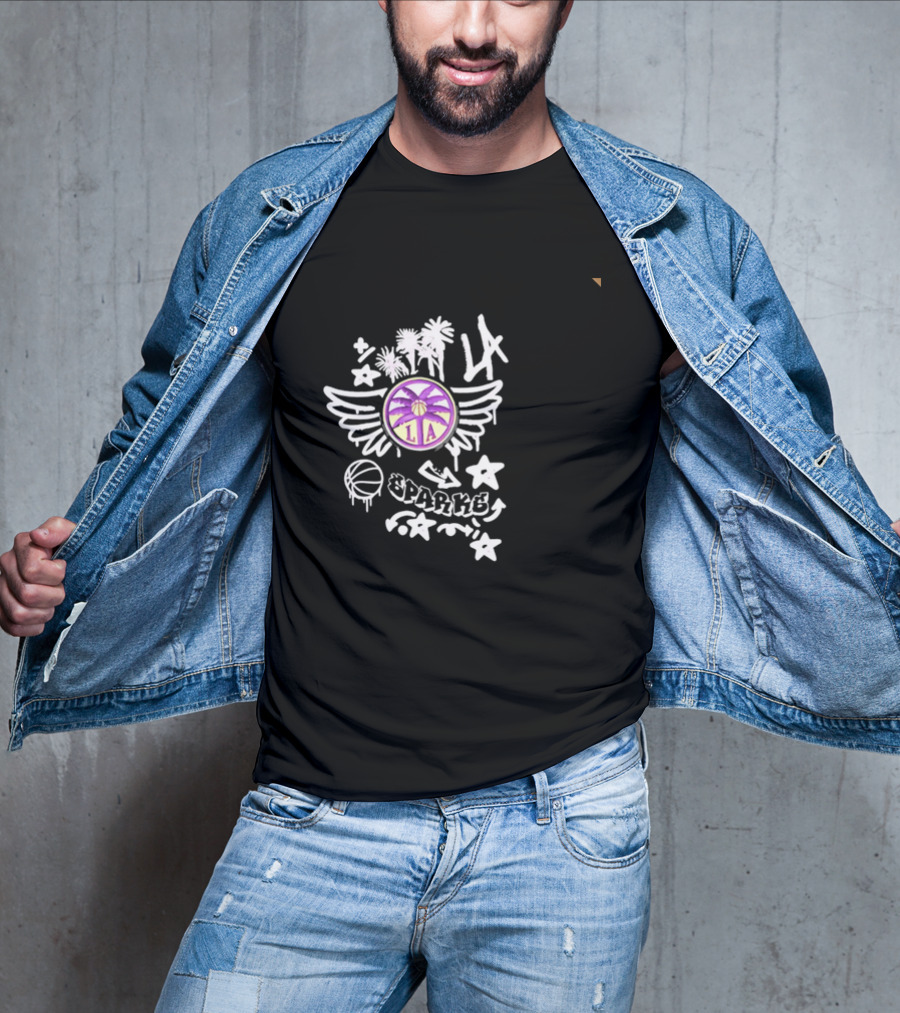LA Sparks Graffiti Wings Basketball Stars T-Shirt