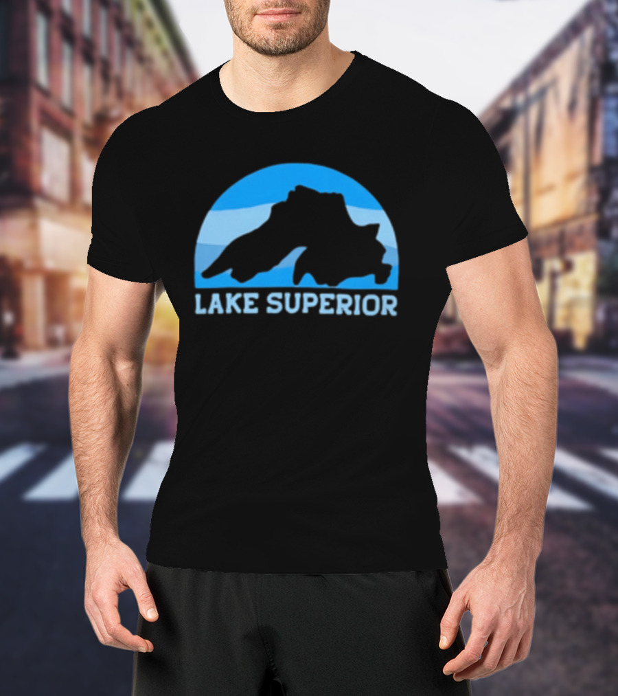 Lake Superior Blue Silhouette Arch T-Shirt