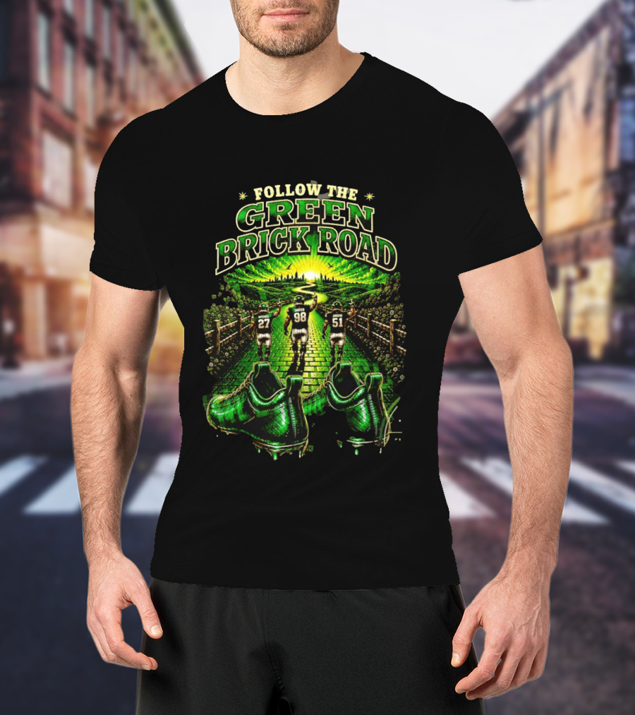 Philadelphia Eagles Follow The Green Brick Road Fantasy Football T-Shirt