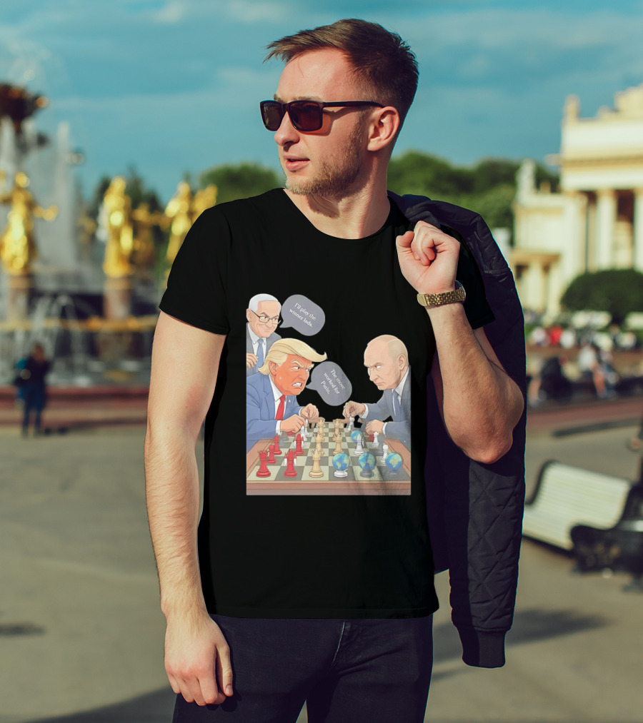 Political Chess Game Trump Putin World Leaders Cartoon T-Shirt