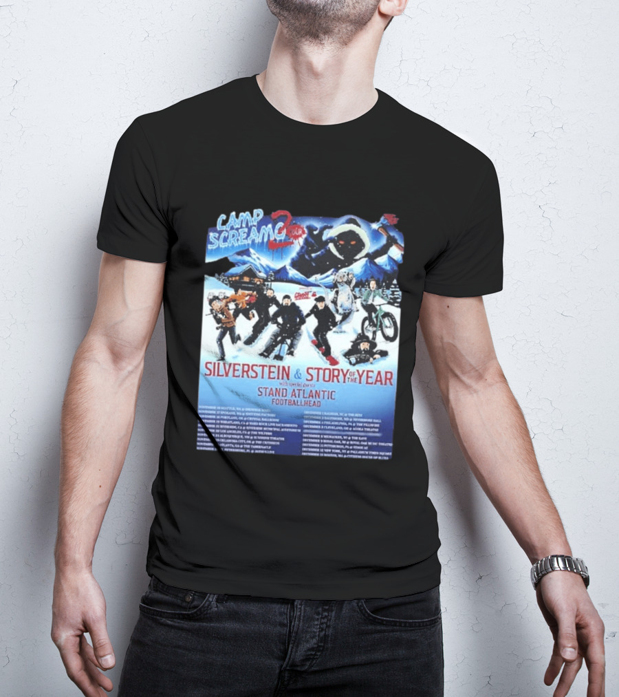 Camp Screamo 2 Tour 2026 Silverstein Story Of The Year Stand Atlantic Footballhead Dates T-Shirt