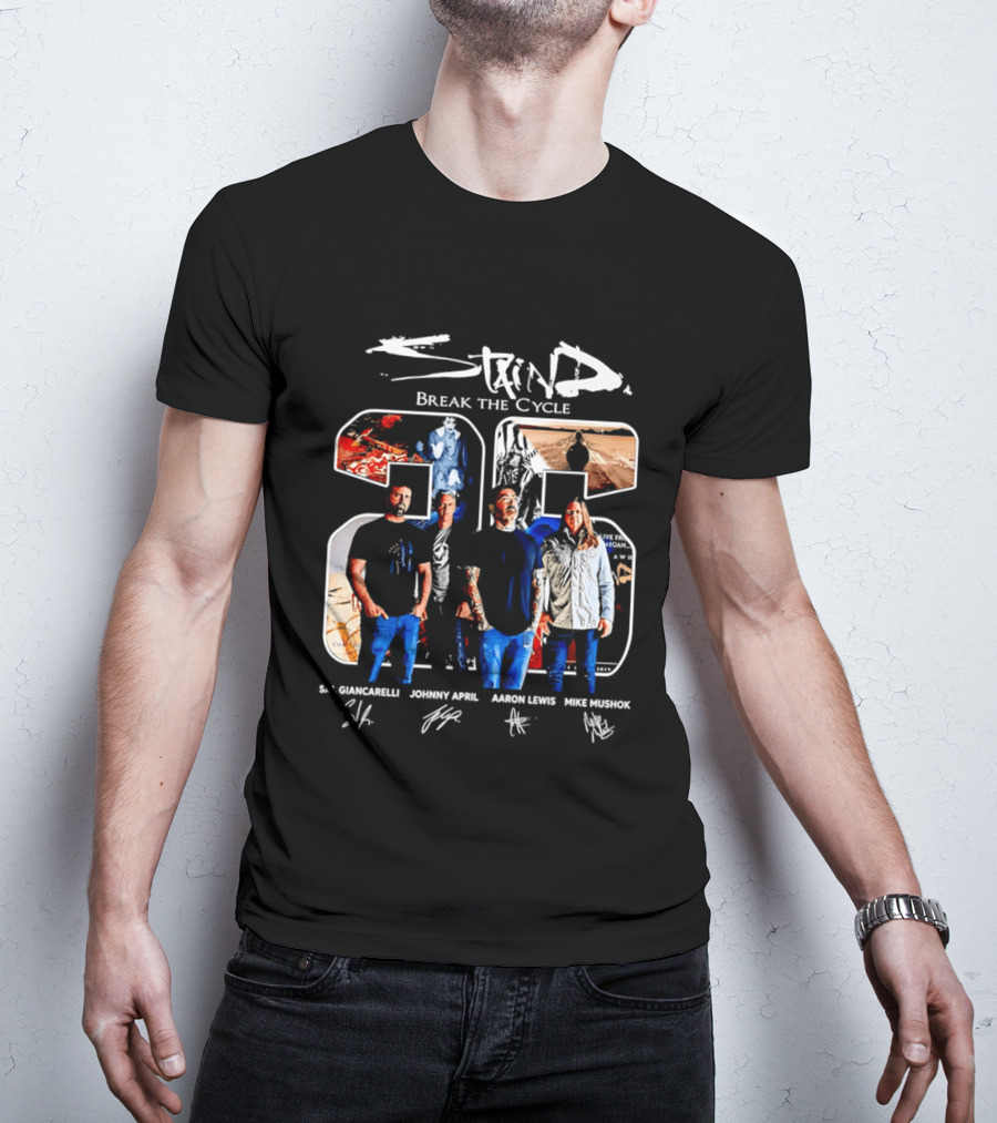 Staind Break The Cycle 25 Sal Giancarelli Johnny April Aaron Lewis Mike Mushok T-Shirt