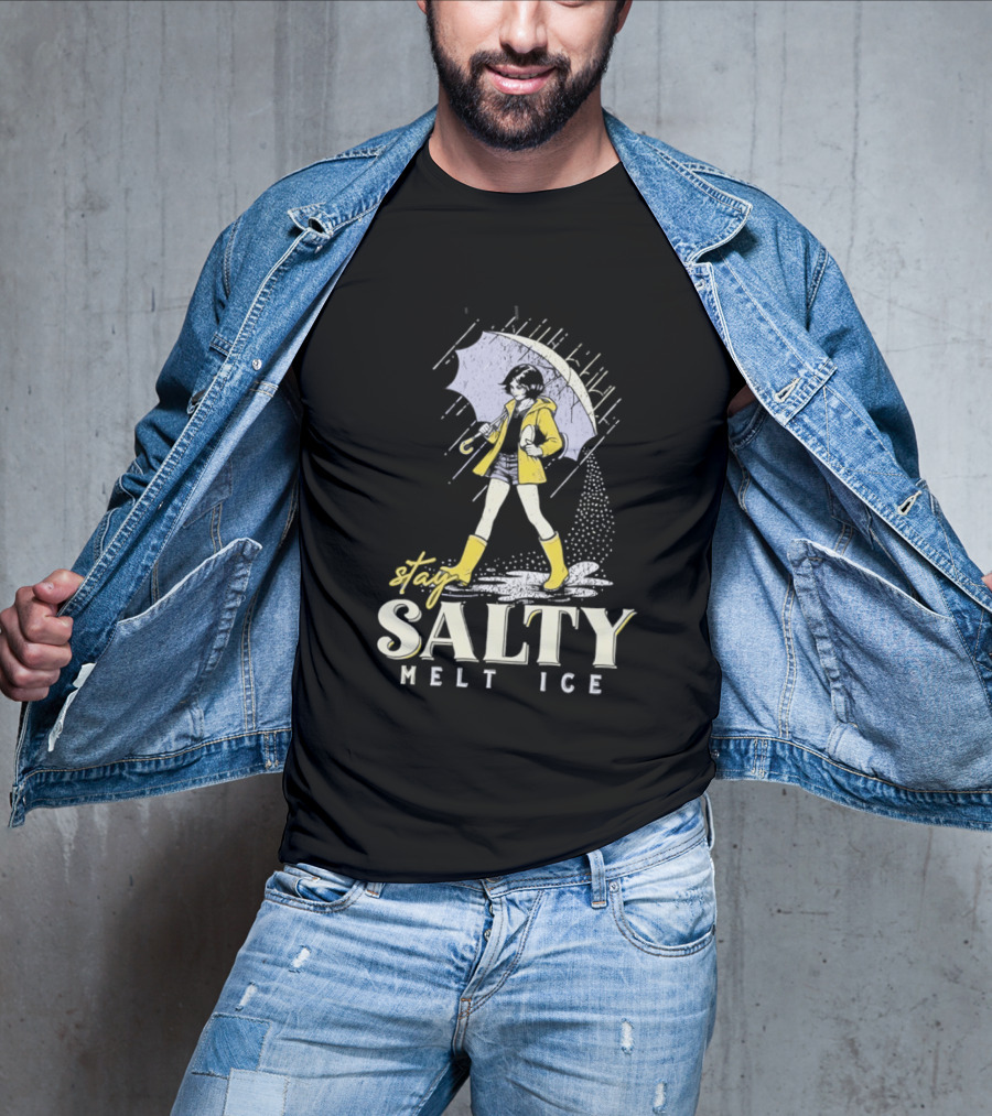 Stay Salty Melt Ice Retro Umbrella Girl Fashion T-Shirt
