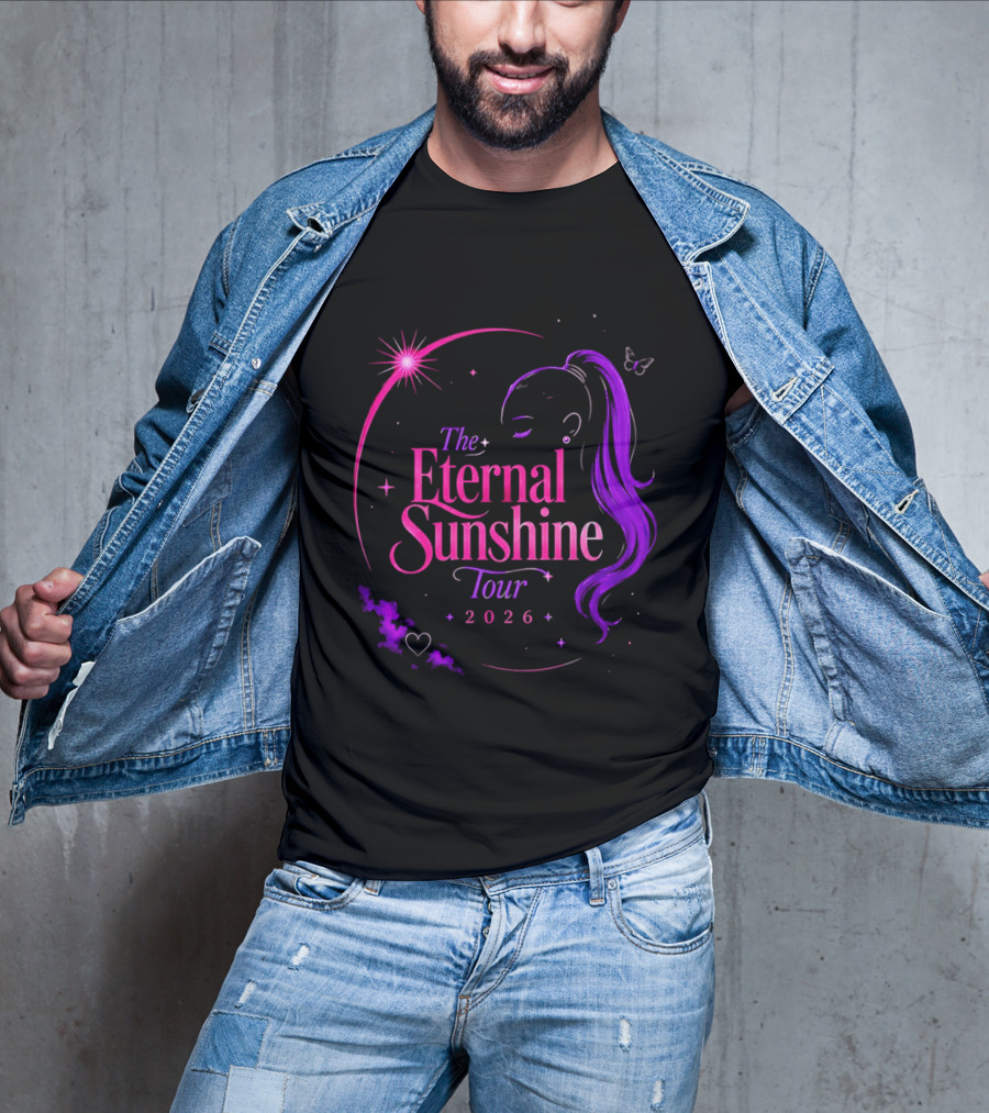The Eternal Sunshine Tour 2026 Ariana Grande Purple Neon T-Shirt