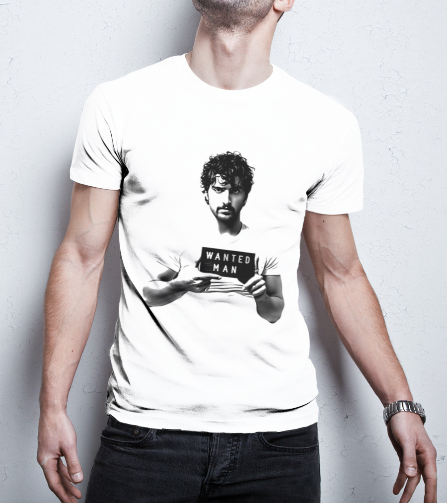 Boone Wanted Man Tour Shot 2026 Bold Typography Black And White T-Shirt