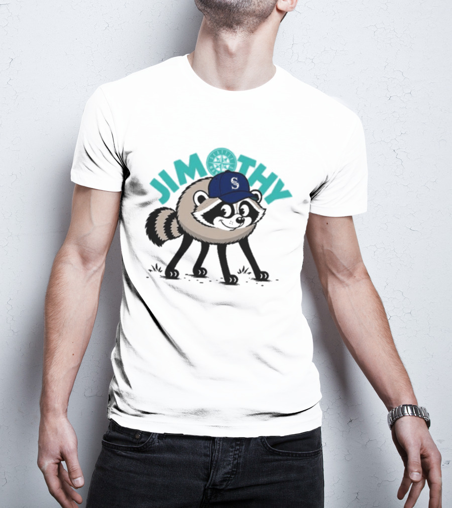Jimothy Raccoon Mariners Baseball Cap T-Shirt