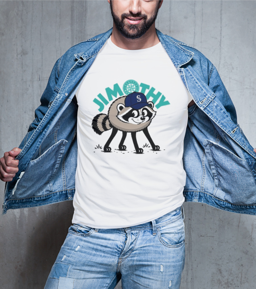 Jimothy Raccoon Mariners Baseball Cap T-Shirt