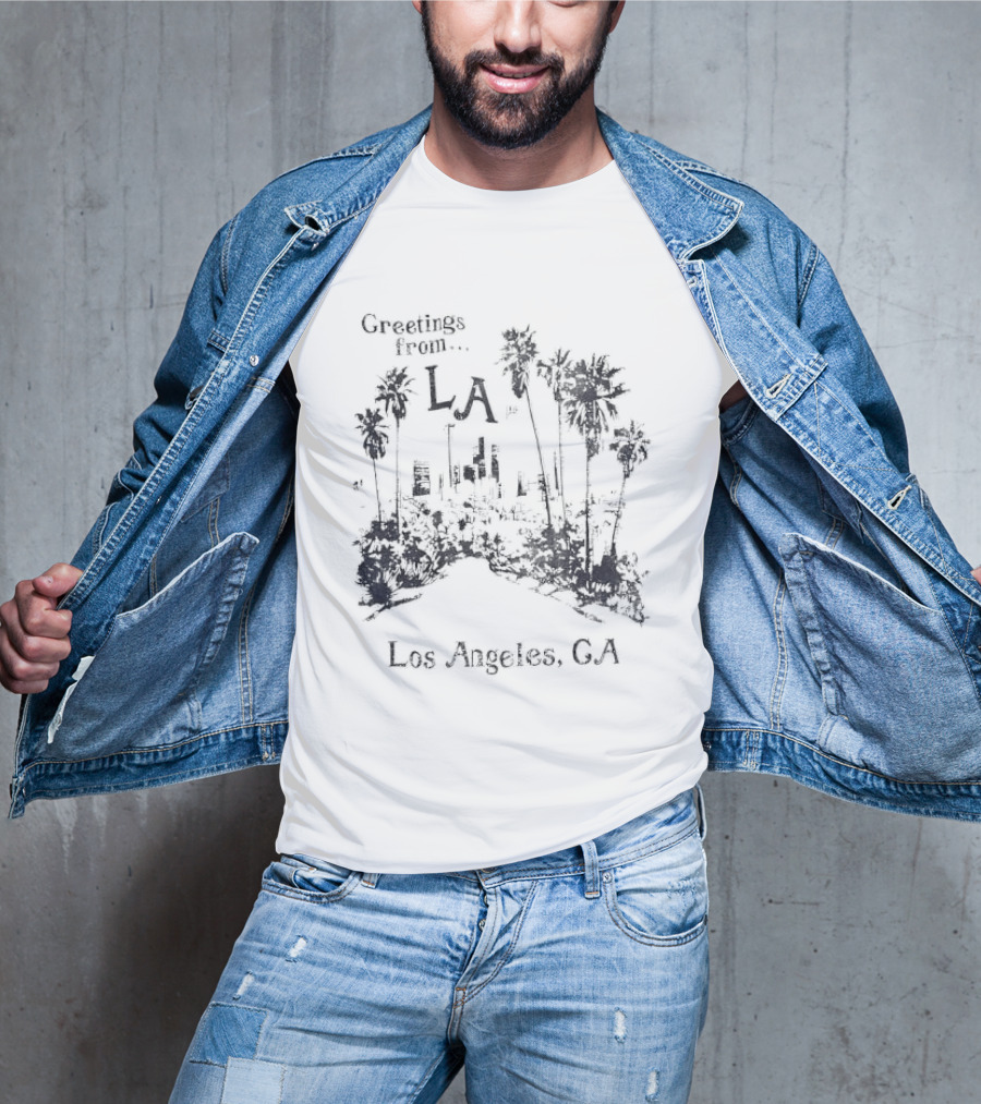 Greetings From LA City Los Angeles CA Palm Tree Scenery T-Shirt