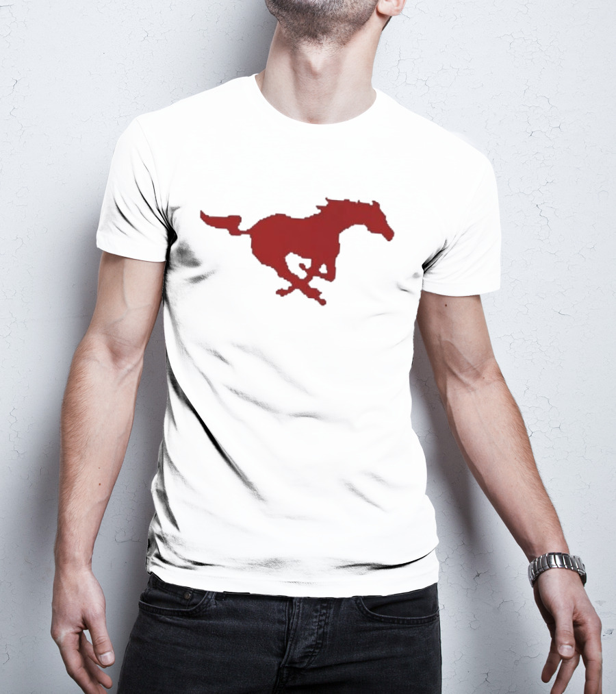Mustang Red Galloping Horse T-Shirt