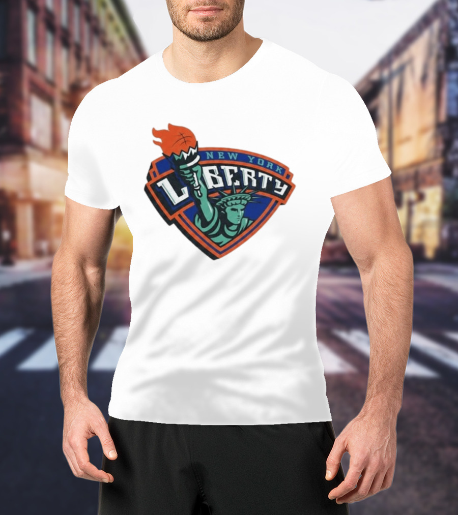 New York Liberty Leonie Fiebich Barclays Center Basketball Team T-Shirt