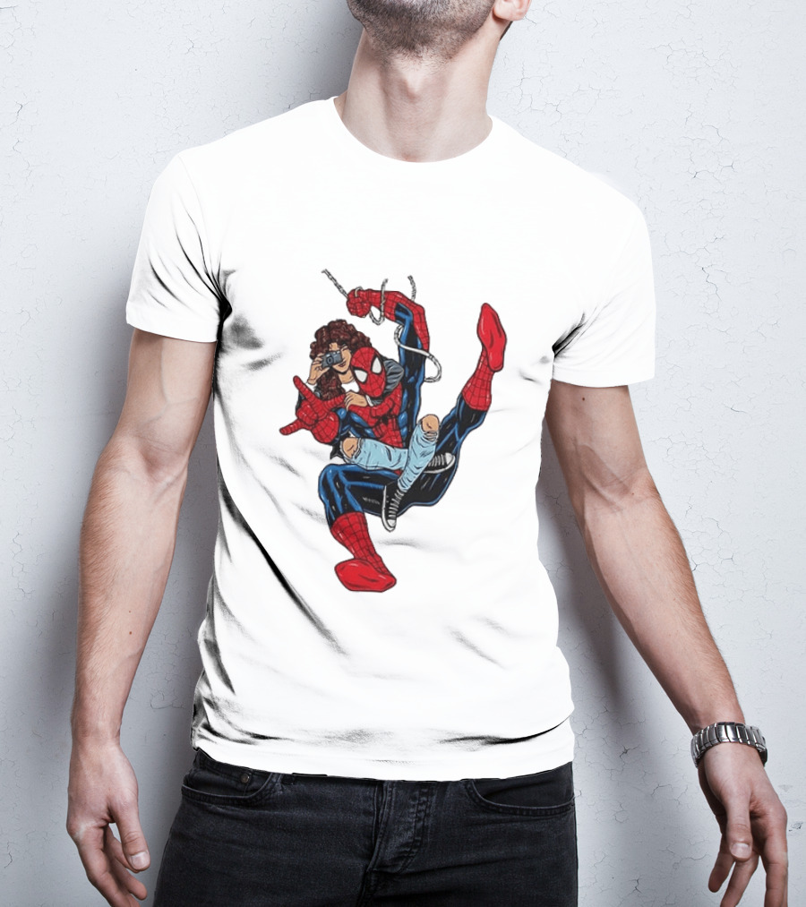 Spider Man The Heart Behind The Hero Photography Pose T-Shirt