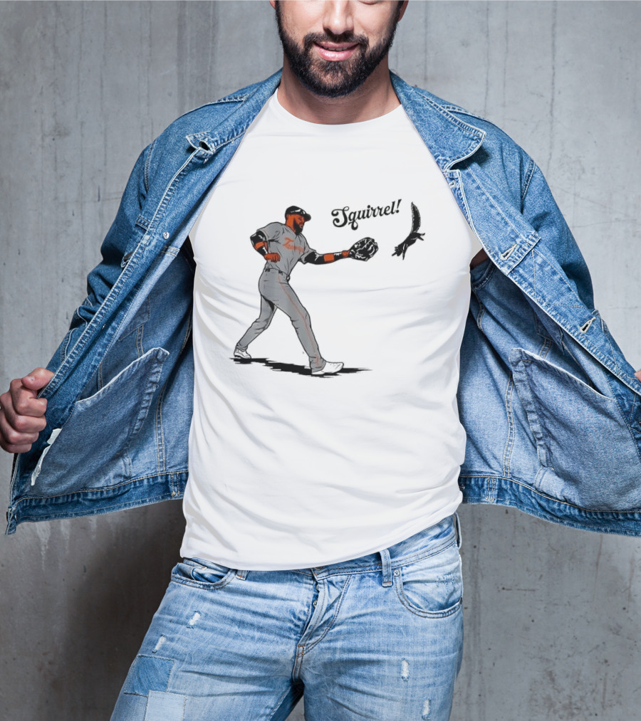 Squirrel Catch Baseball San Francisco Giants Wildlife T-Shirt