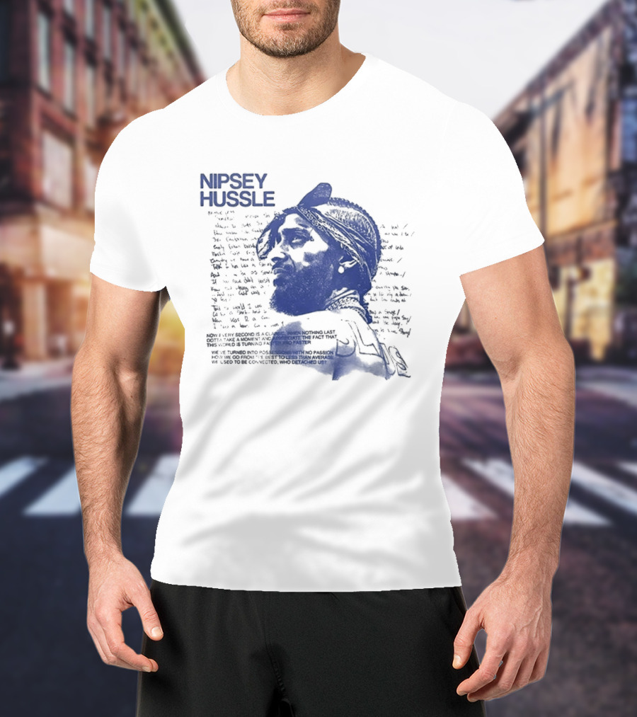 Nipsey Hussle Prolific Edition Blue Typography Profile T-Shirt