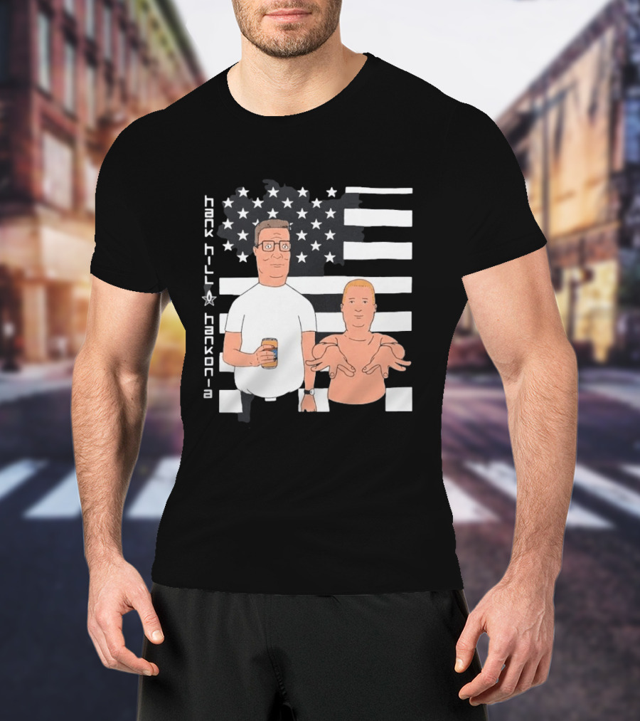 Hank Hill Hankonia American Flag Stars Stripes Characters T-Shirt