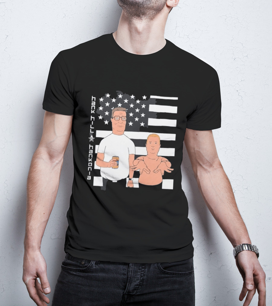 Hank Hill Hankonia American Flag Stars Stripes Characters T-Shirt