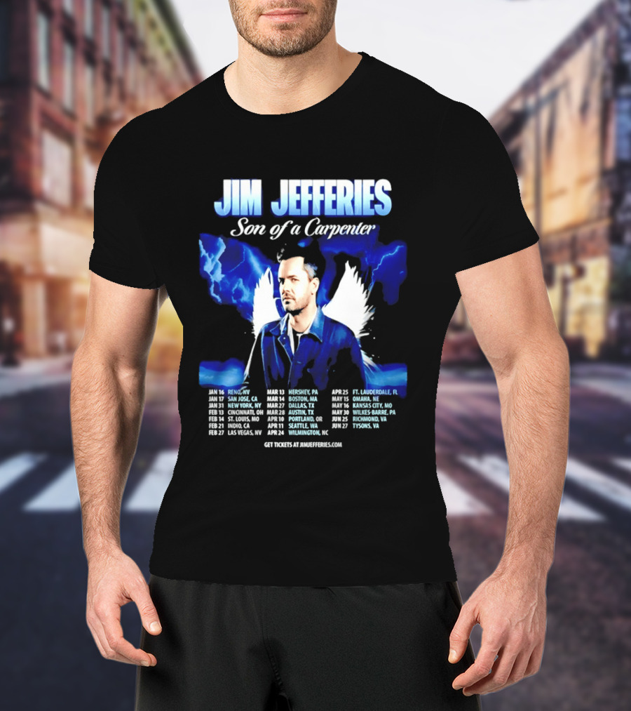 Jim Jefferies Son Of A Carpenter Tour 2026 Dates And Locations T-Shirt