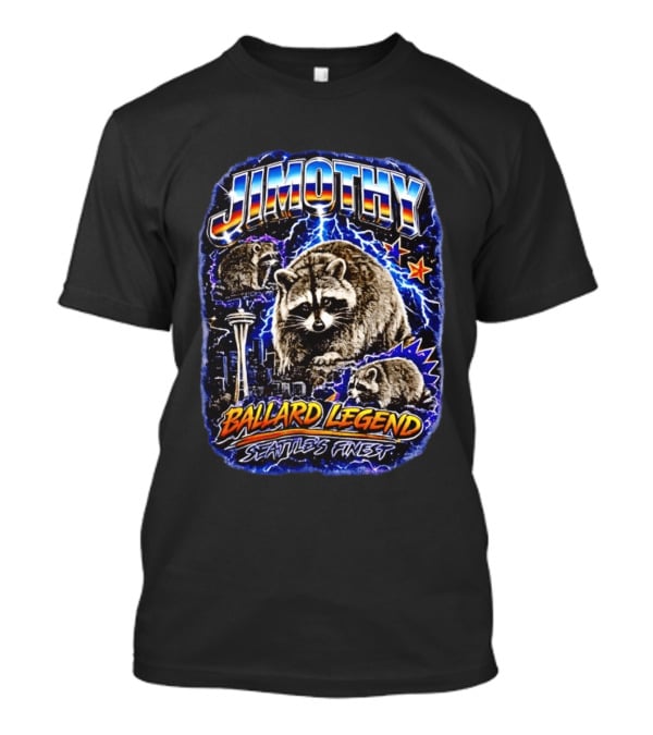 Jimothy Ballard Legend Seattle's Finest Raccoon With Space Needle And Stars T-Shirt