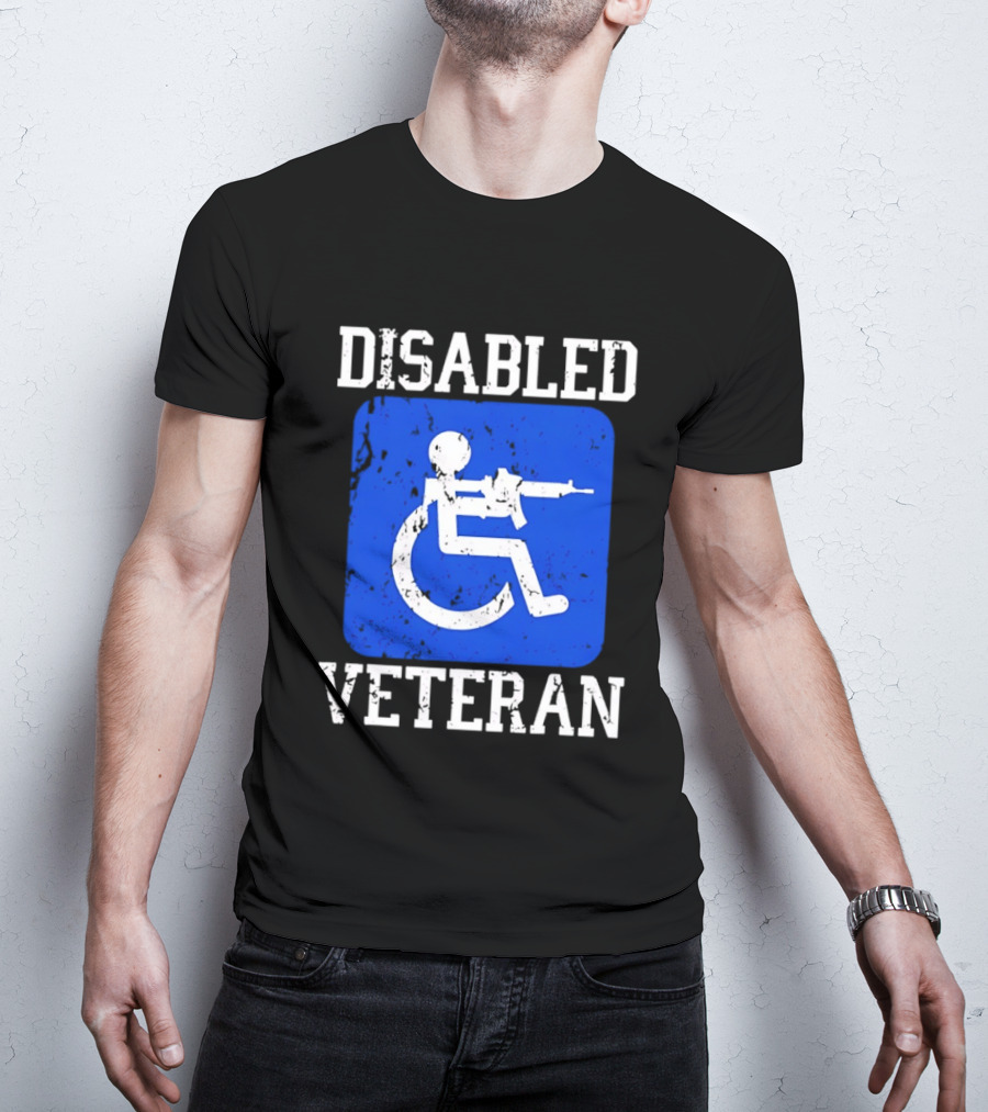 Disabled Veteran Armed Forces Distressed Military T-Shirt