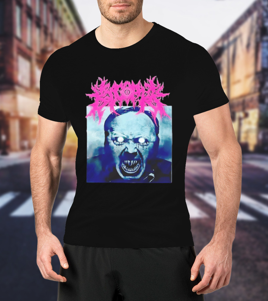 Gore Demon Face Glowing Eyes Death Metal Band T-Shirt