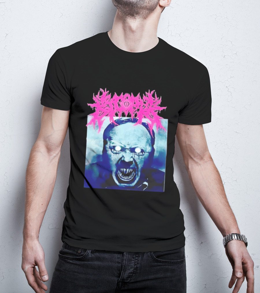 Gore Demon Face Glowing Eyes Death Metal Band T-Shirt