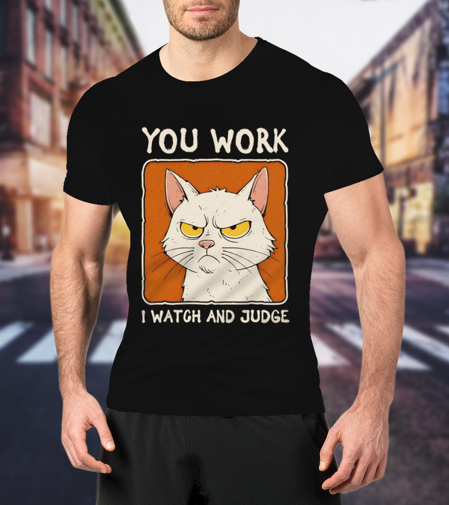You Work I And Judge Cat Grumpy Attitude T-Shirt