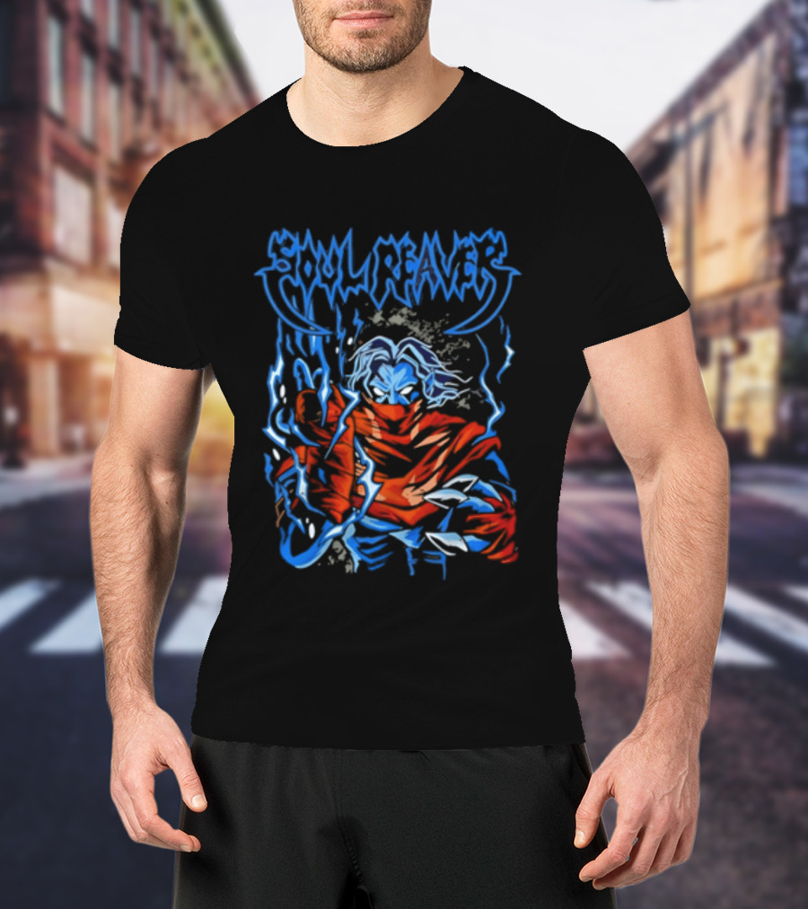 Soul Reaver Raziel Legacy Of Kain Blue Flames T-Shirt