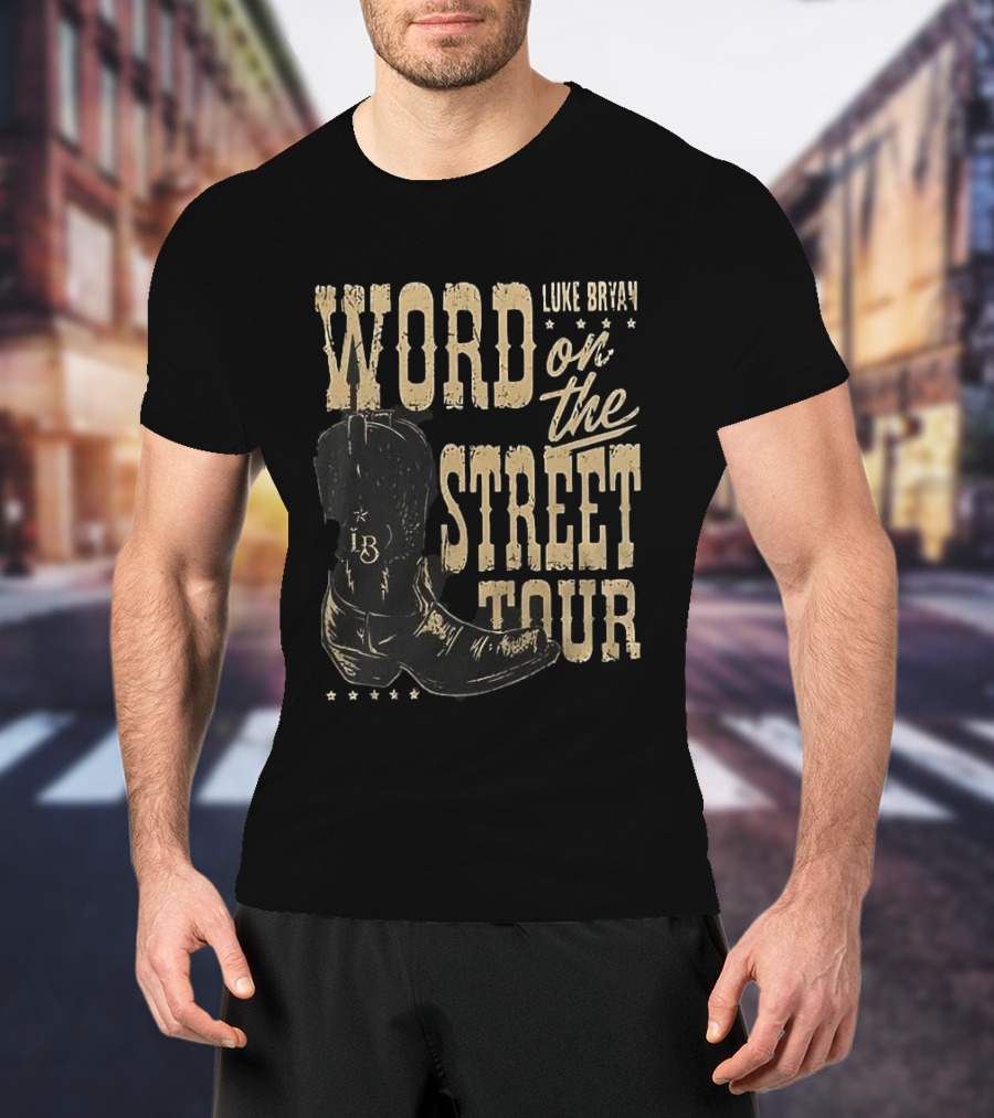 Luke Bryan Word On The Street Tour LB Boot T-Shirt