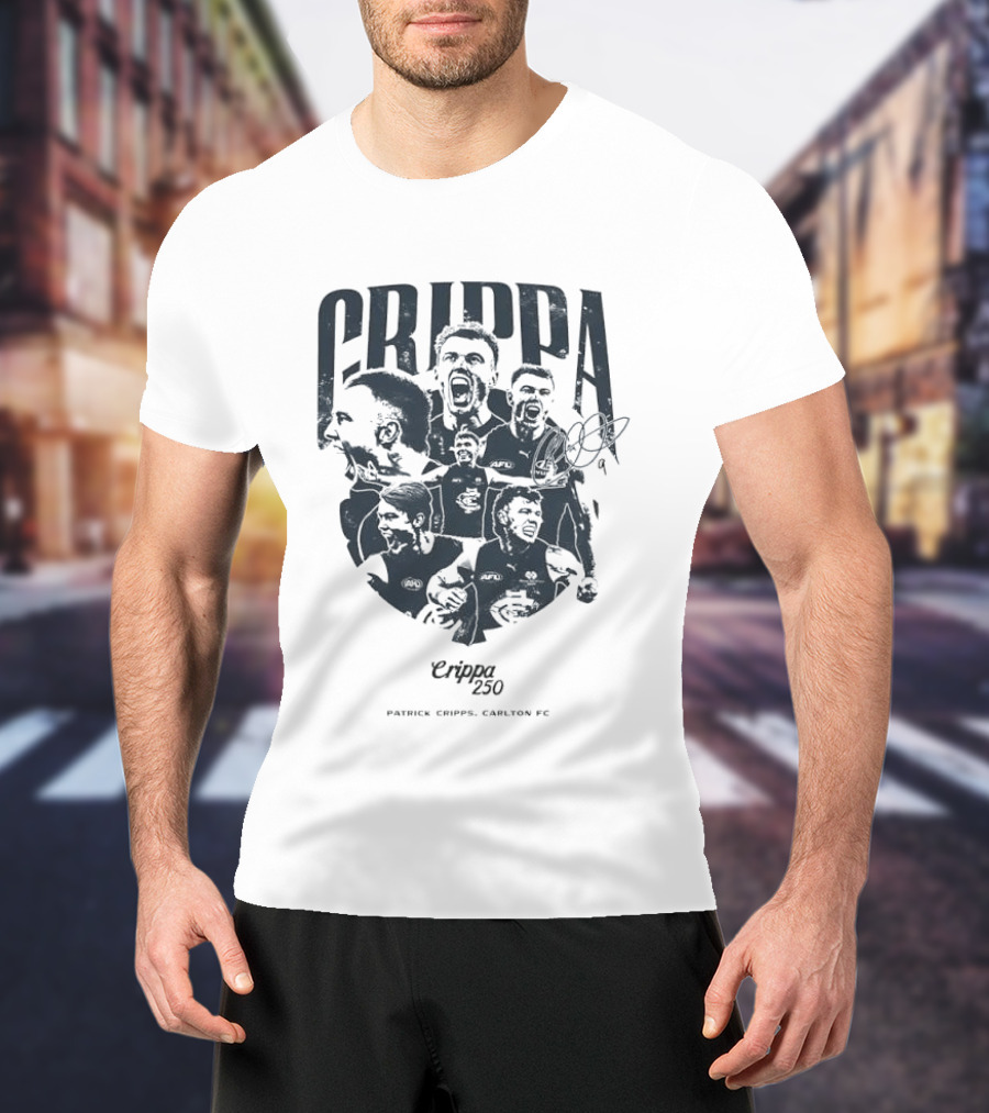 Crippa 250 Patrick Cripps Carlton FC Celebratory Milestone T-Shirt