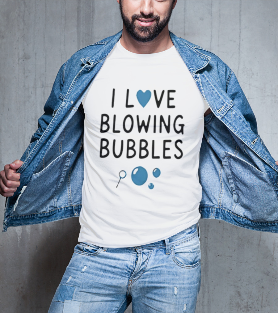I Love Blowing Bubbles Heart Bubble Lover Magnifying Glass T-Shirt