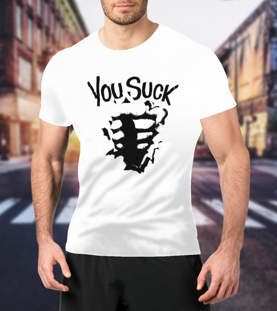 You Suck Horror Skeleton Ribcage T-Shirt