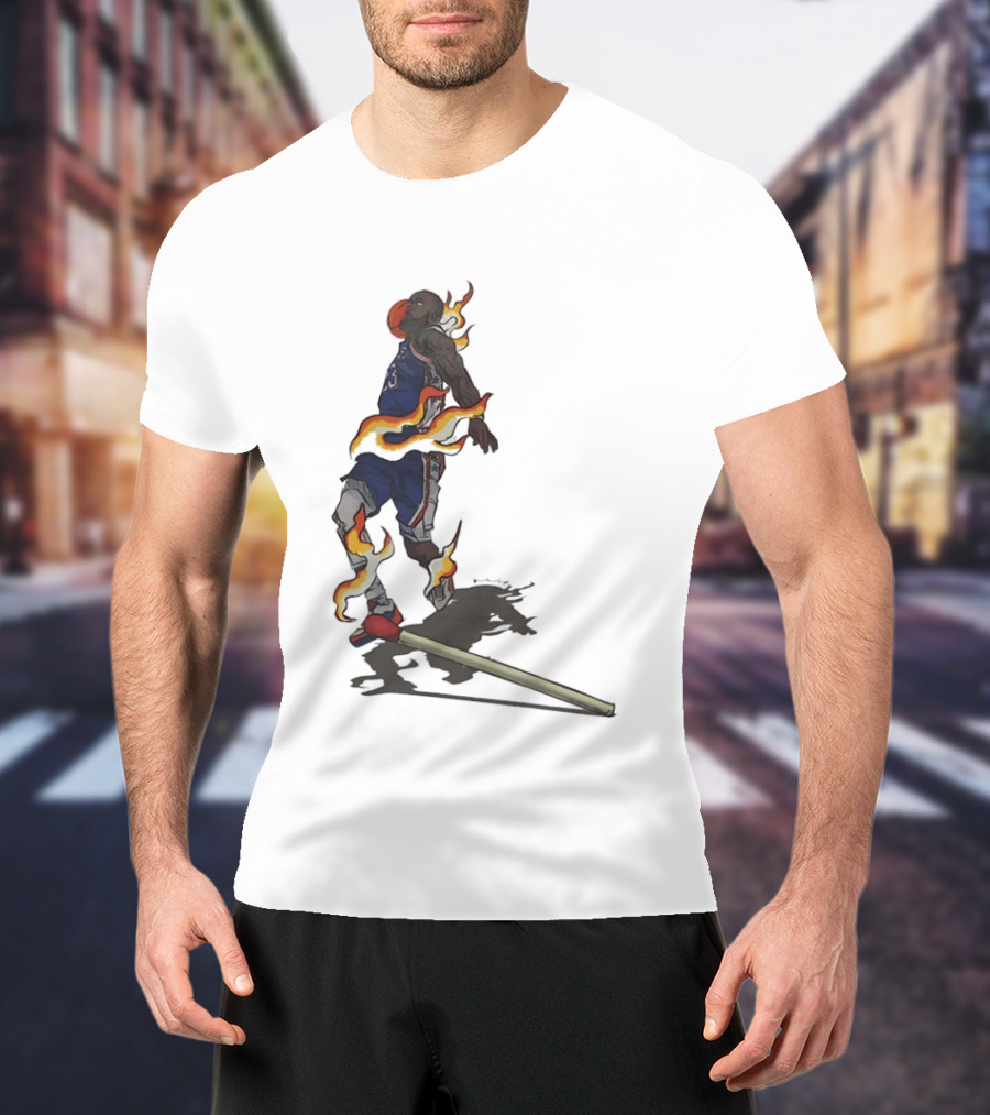 LeBron James 76ers Basketball Flame Dunk 23 T-Shirt