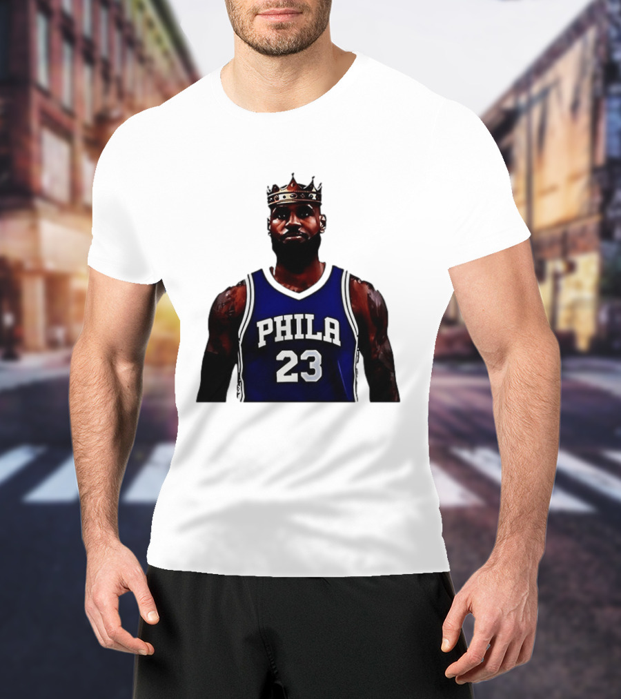 LeBron James Crown PHILA 23 Jersey Philadelphia 76ers Basketball T-Shirt