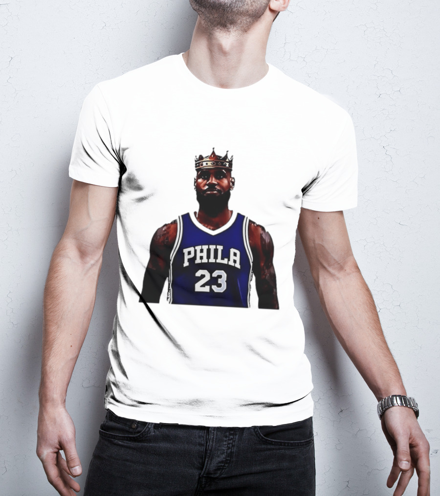 LeBron James Crown PHILA 23 Jersey Philadelphia 76ers Basketball T-Shirt