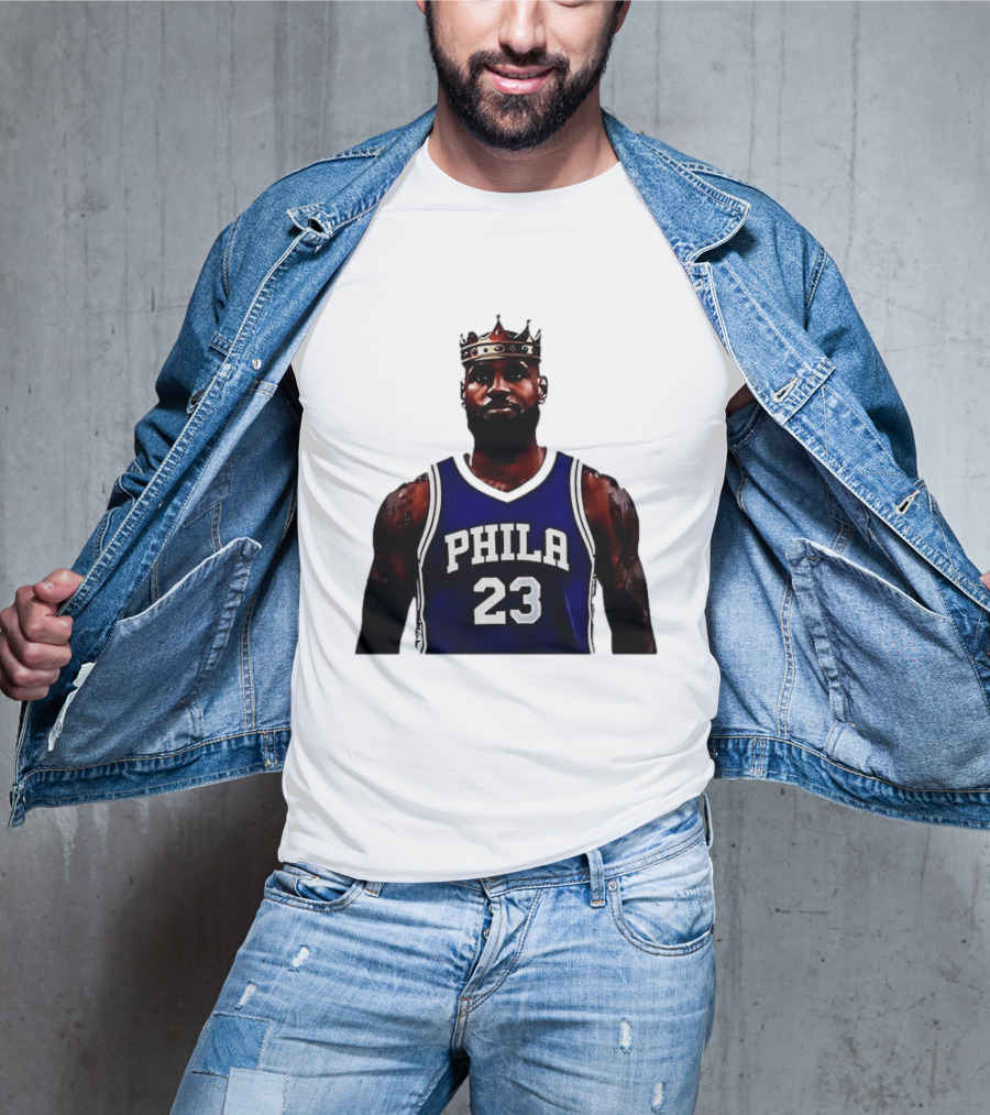 LeBron James Crown PHILA 23 Jersey Philadelphia 76ers Basketball T-Shirt