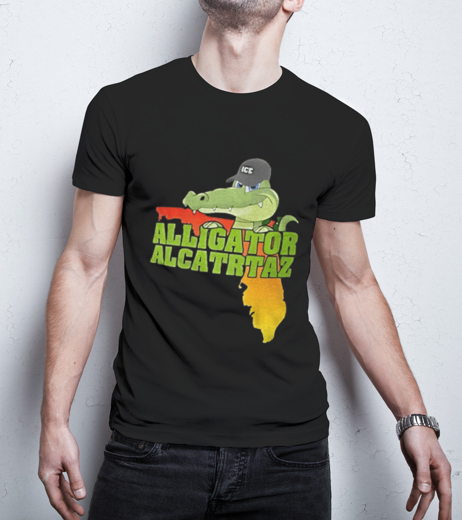 Alligator Alcatraz ICC Ice Cap Florida Map T-Shirt