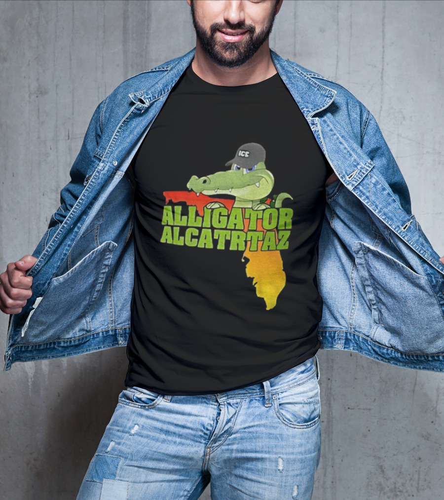Alligator Alcatraz ICC Ice Cap Florida Map T-Shirt