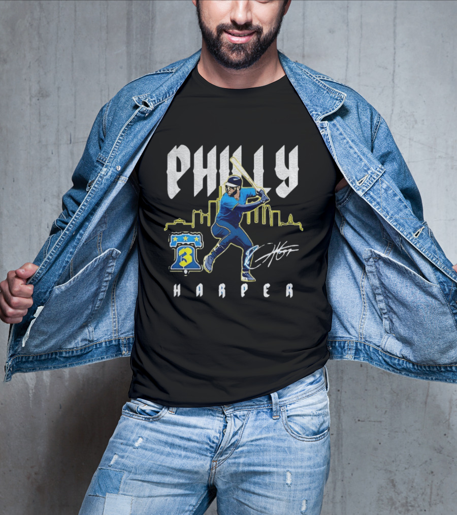 Philly Harper Bryce Philadelphia Phillies City Connect Player MLB Skyline T-Shirt