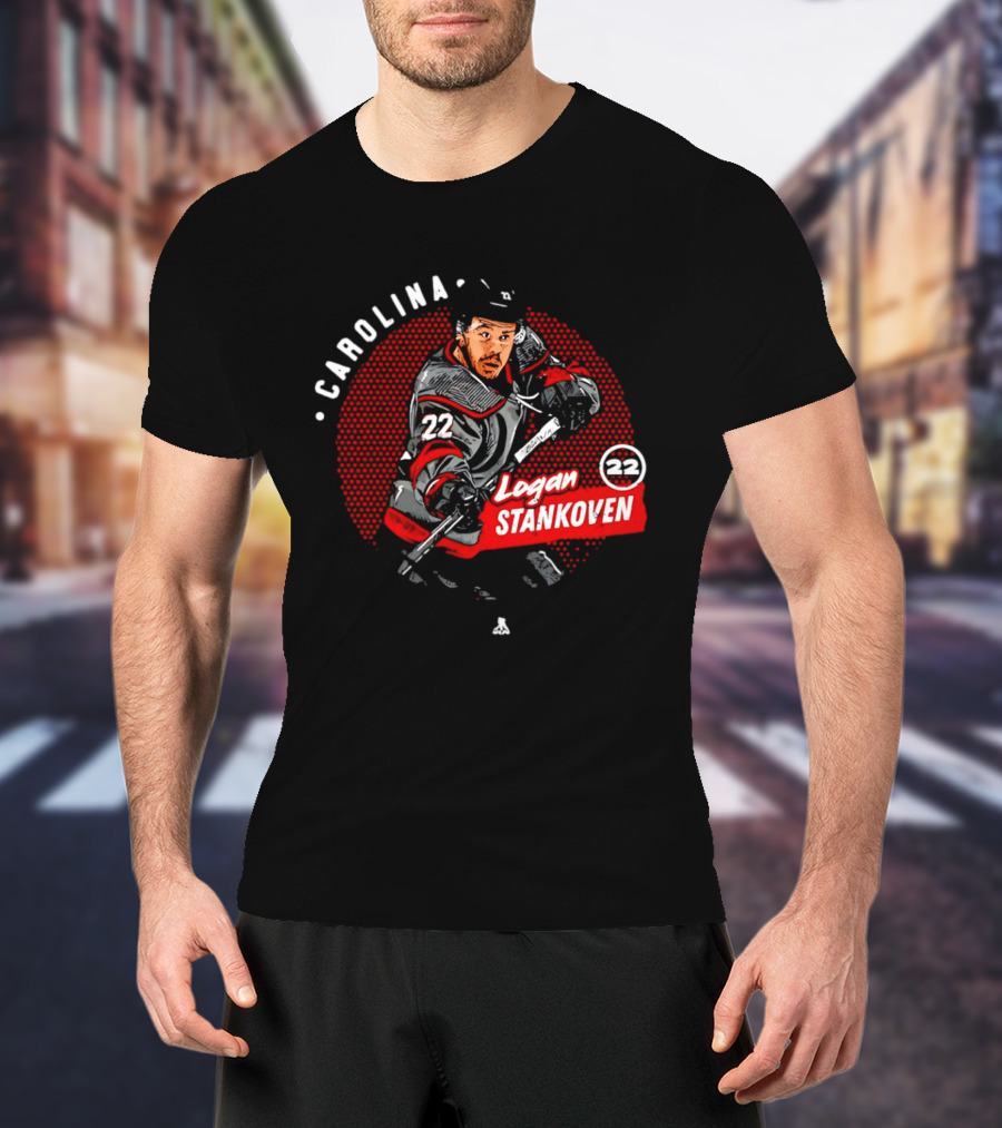 Logan Stankoven 22 Carolina Hurricanes Hockey Player Dots T-Shirt