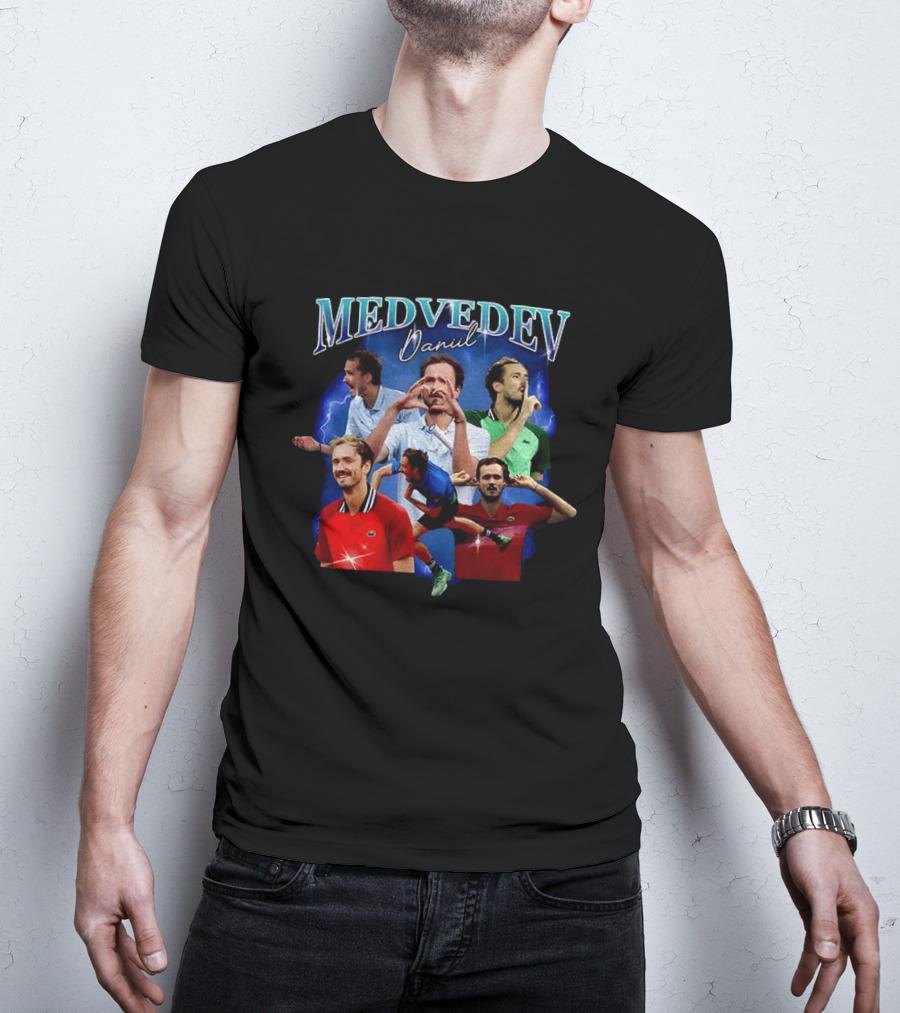 Medvedev Daniil Tennis Champion Dynamic Action Montage T-Shirt