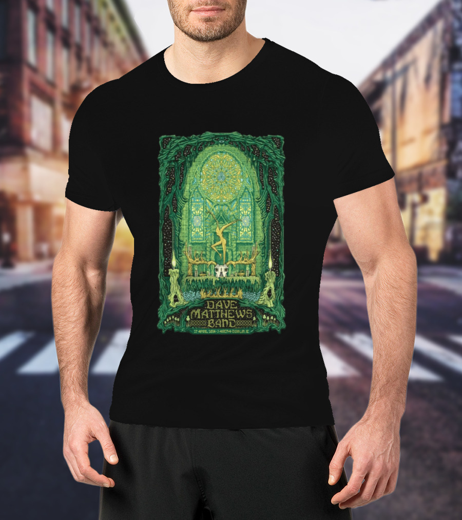 Dave Matthews Band 27 April 2024 3Arena Dublin IE Concert Art With Celtic And Candle T-Shirt