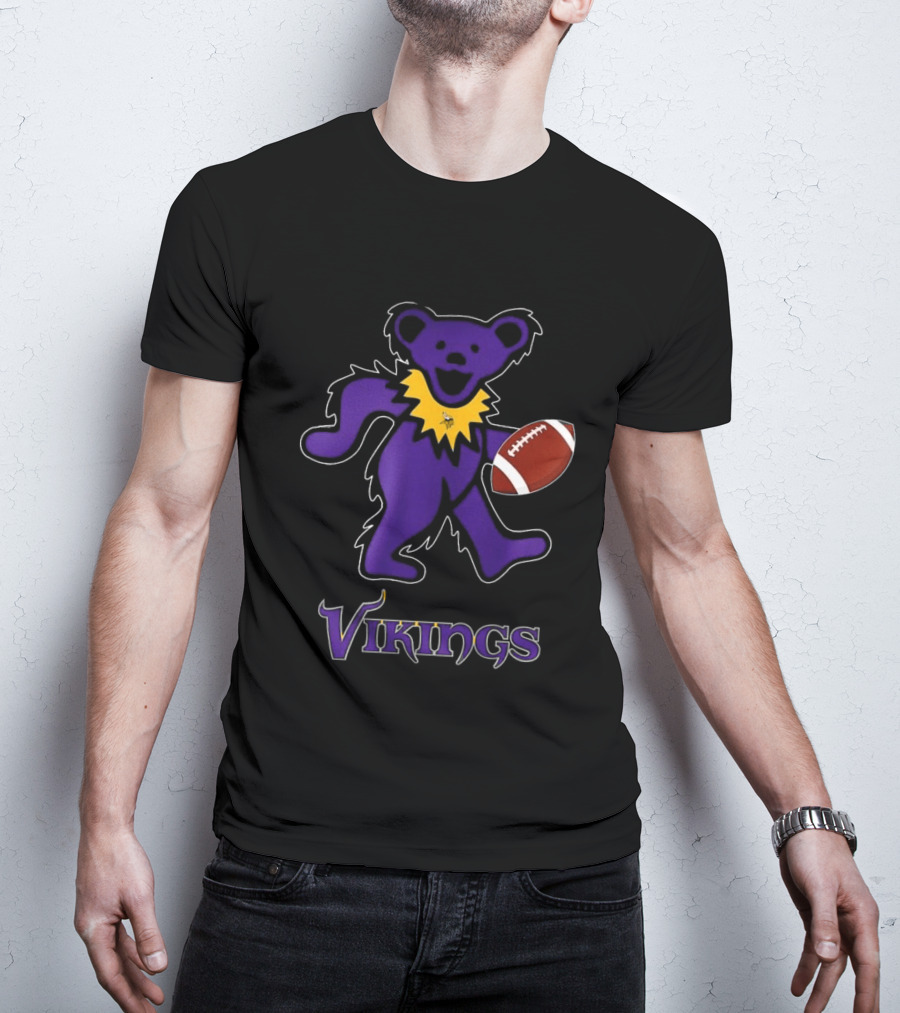 Minnesota Vikings Bear Grateful Dead Night Football 2024 T-Shirt