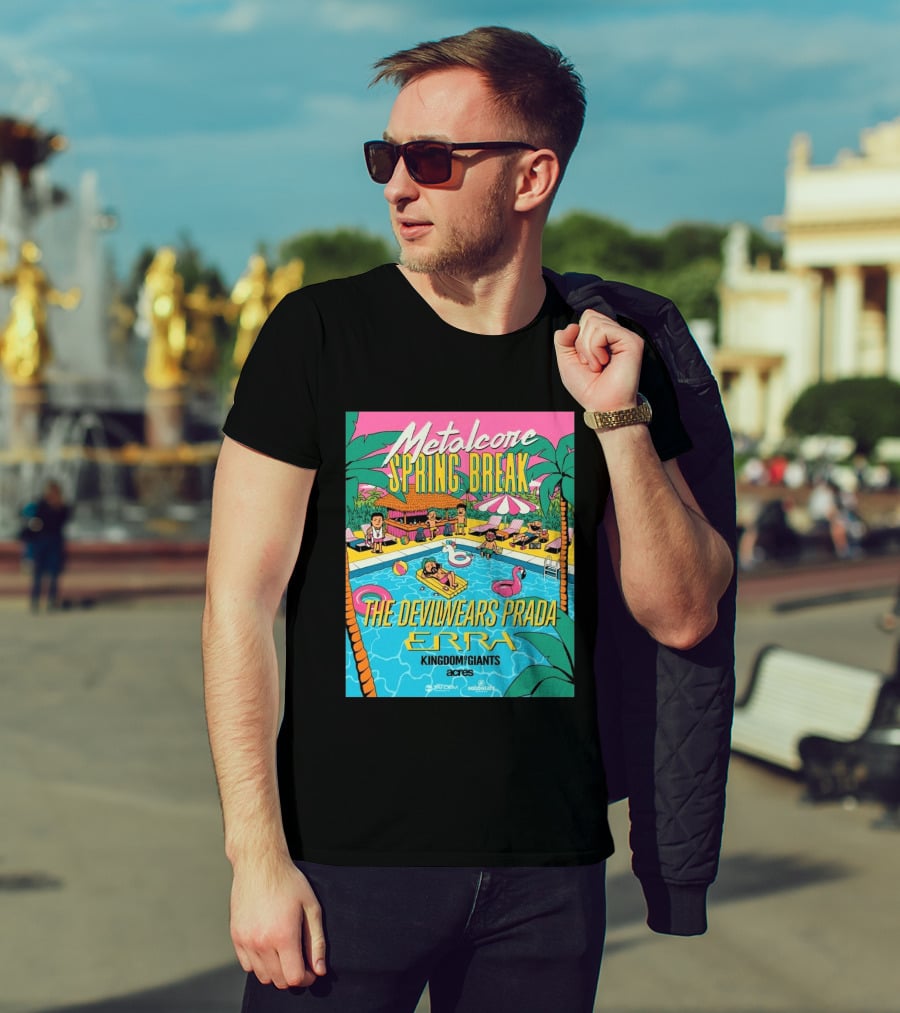 Metalcore Spring Break The Devil Wears Prada ERRA Kingdom Of Giants Acres Tour 2025 T-Shirt
