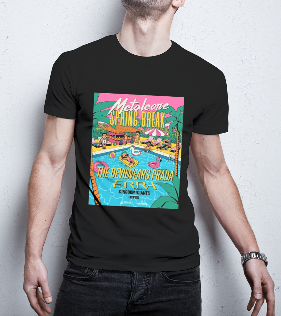 Metalcore Spring Break The Devil Wears Prada ERRA Kingdom Of Giants Acres Tour 2025 T-Shirt