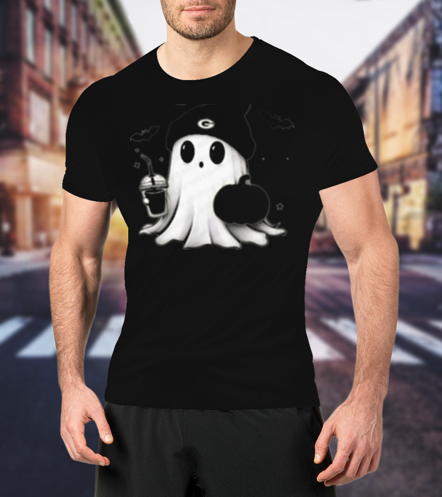 Halloween Green Bay Packers Ghost Pumpkin Football Fan Merchandise T-Shirt