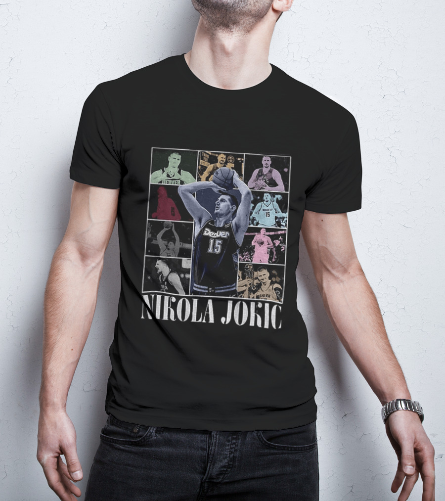Nikola Jokic Denver Nuggets Basketball Collage T-Shirt