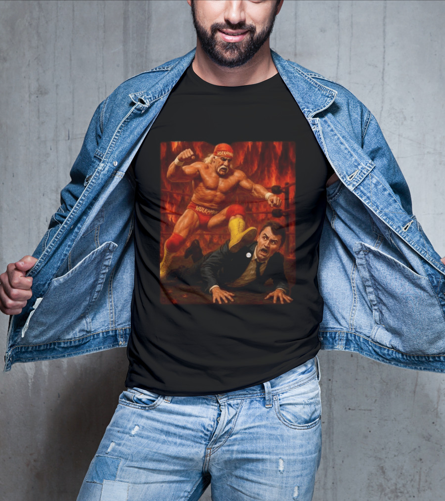 Hulk Hogan Hulkamania Vs Charlie Kirk Wrestling Meme Image T-Shirt